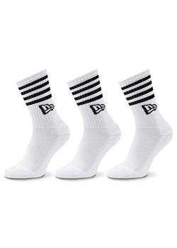 New Era Zestaw 3 par wysokich skarpet unisex Stripe Crew 13113626 Biały ze sklepu MODIVO w kategorii Skarpetki damskie - zdjęcie 181095854