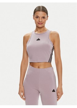 adidas Top Future Icons 3-Stripes IS3636 Fioletowy Slim Fit ze sklepu MODIVO w kategorii Bluzki damskie - zdjęcie 181096062