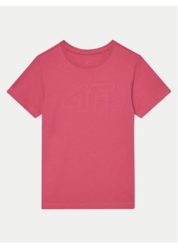 4F T-Shirt 4FJWMM00TTSHF1803 Różowy Regular Fit ze sklepu MODIVO w kategorii Bluzki dziewczęce - zdjęcie 181096404