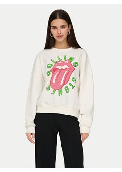 ONLY Bluza Rolling Stones 15345927 Biały Regular Fit ze sklepu MODIVO w kategorii Bluzy damskie - zdjęcie 181096610