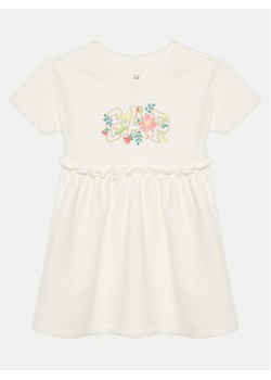Gap Sukienka codzienna 736116-01 Écru Regular Fit ze sklepu MODIVO w kategorii Sukienki dziewczęce - zdjęcie 181096933