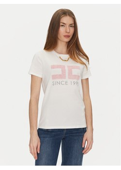 Elisabetta Franchi T-Shirt MA-033-51E2-V180 Biały Regular Fit ze sklepu MODIVO w kategorii Bluzki damskie - zdjęcie 181097002