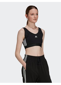 adidas Bluzka Essentials 3-Stripes Crop Top With Removable Pads GS1343 Czarny ze sklepu MODIVO w kategorii Bluzki damskie - zdjęcie 181097112