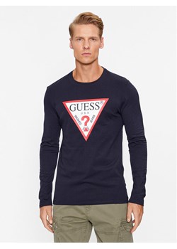Guess Longsleeve Original Logo M2YI31 I3Z14 Granatowy Slim Fit ze sklepu MODIVO w kategorii T-shirty męskie - zdjęcie 181097921