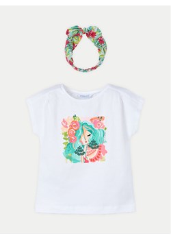 Mayoral T-Shirt 3009 Biały Regular Fit ze sklepu MODIVO w kategorii Bluzki dziewczęce - zdjęcie 181097922