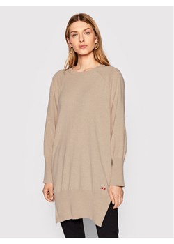 Liviana Conti Sweter F2WC14 Beżowy Relaxed Fit ze sklepu MODIVO w kategorii Swetry damskie - zdjęcie 181097991