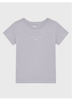 4F T-Shirt HJZ22-JTSD002 Szary Regular Fit ze sklepu MODIVO w kategorii Bluzki dziewczęce - zdjęcie 181098033