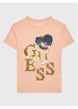 Guess T-Shirt J3GI04 K6YW1 Pomarańczowy Regular Fit ze sklepu MODIVO w kategorii Bluzki dziewczęce - zdjęcie 181098062