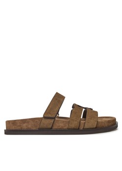 Tory Burch Klapki Ines Sport Slide 163481 Brązowy ze sklepu MODIVO w kategorii Klapki damskie - zdjęcie 181098211