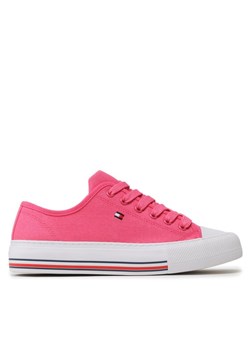 Tommy Hilfiger Trampki Low Cut Lace-Up T3A9-32677-0890313 S Różowy ze sklepu MODIVO w kategorii Trampki dziecięce - zdjęcie 181098272