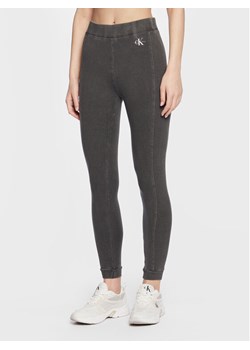 Calvin Klein Jeans Legginsy J20J220542 Szary Slim Fit ze sklepu MODIVO w kategorii Spodnie damskie - zdjęcie 181098493