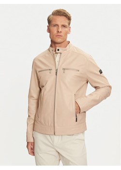 KARL LAGERFELD Kurtka skórzana 555019 541422 Beżowy Regular Fit ze sklepu MODIVO w kategorii Kurtki męskie - zdjęcie 181099043