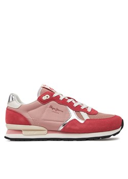 Pepe Jeans Sneakersy Brit Heritage W PLS31474 Różowy ze sklepu MODIVO w kategorii Buty sportowe damskie - zdjęcie 181099240