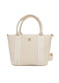 Tommy Hilfiger Torebka Th Logotape Mini Tote AW0AW17201 Écru ze sklepu MODIVO w kategorii Torebki damskie - zdjęcie 181099582