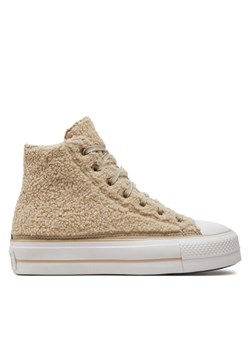 Converse Trampki Chuck Taylor All Star Lift Platform Sherpa A05509C Beżowy ze sklepu MODIVO w kategorii Trampki damskie - zdjęcie 181099690