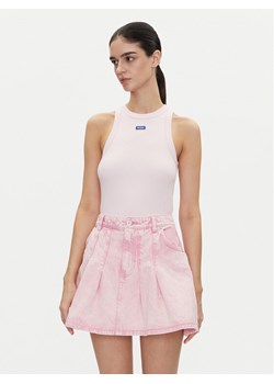 HUGO Top Easy Tank_B 50508857 Różowy Slim Fit ze sklepu MODIVO w kategorii Bluzki damskie - zdjęcie 181099900