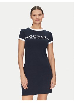 Guess Sukienka codzienna V5GK02 KCQX1 Granatowy Slim Fit ze sklepu MODIVO w kategorii Sukienki - zdjęcie 181100113