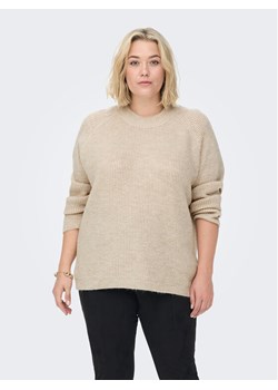 ONLY Carmakoma Sweter 15283136 Beżowy Regular Fit ze sklepu MODIVO w kategorii Swetry damskie - zdjęcie 181100401
