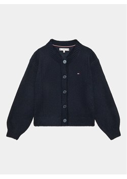 Tommy Hilfiger Kardigan KG0KG07429 Granatowy Regular Fit ze sklepu MODIVO w kategorii Swetry dziewczęce - zdjęcie 181100934