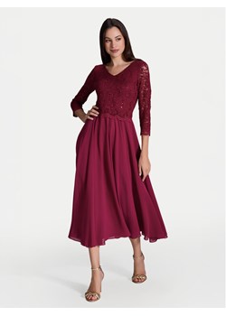 Swing Sukienka koktajlowa 5AI08900 Bordowy Regular Fit ze sklepu MODIVO w kategorii Sukienki - zdjęcie 181101454