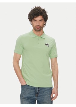 KARL LAGERFELD Polo 745710 552224 Zielony Regular Fit ze sklepu MODIVO w kategorii T-shirty męskie - zdjęcie 181101512