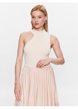 DKNY Top P2ASAA41 Écru Slim Fit ze sklepu MODIVO w kategorii Bluzki damskie - zdjęcie 181101603