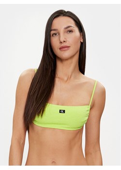 Calvin Klein Swimwear Góra od bikini KW0KW02395 Zielony ze sklepu MODIVO w kategorii Stroje kąpielowe - zdjęcie 181102471