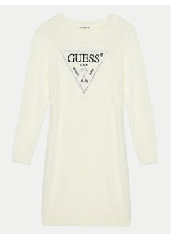 Guess Sukienka dzianinowa J4BK11 Z3K20 Écru Regular Fit ze sklepu MODIVO w kategorii Sukienki dziewczęce - zdjęcie 181102481