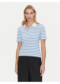 Tommy Hilfiger Polo 1985 WW0WW43224 Błękitny Regular Fit ze sklepu MODIVO w kategorii Bluzki damskie - zdjęcie 181102672