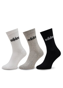 adidas Skarpety wysokie unisex Linear Crew Cushioned Socks 3 Pairs IC1302 Szary ze sklepu MODIVO w kategorii Skarpetki damskie - zdjęcie 181103284