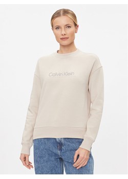 Calvin Klein Bluza Satin Emroidery K20K206757 Szary Regular Fit ze sklepu MODIVO w kategorii Bluzy damskie - zdjęcie 181103382
