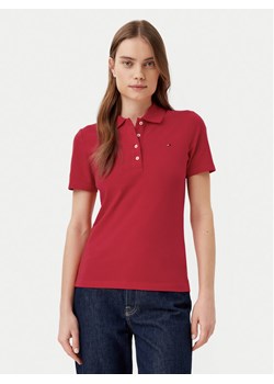 Tommy Hilfiger Polo 1985 WW0WW43225 Czerwony Slim Fit ze sklepu MODIVO w kategorii Bluzki damskie - zdjęcie 181103393