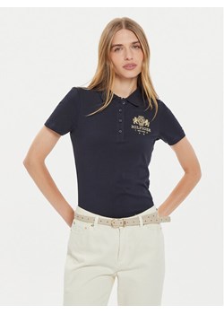 Tommy Hilfiger Polo WW0WW43609 Granatowy Slim Fit ze sklepu MODIVO w kategorii Bluzki damskie - zdjęcie 181103411