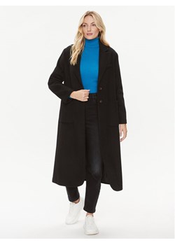 United Colors Of Benetton Płaszcz wełniany 28HFDN02V Czarny Regular Fit ze sklepu MODIVO w kategorii Płaszcze damskie - zdjęcie 181103624