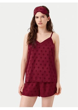 Tommy Hilfiger Piżama UW0UW05551 Bordowy Regular Fit ze sklepu MODIVO w kategorii Piżamy damskie - zdjęcie 181103691