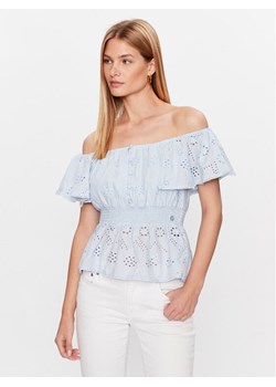 Guess Bluzka Peggy W3GH89 WFG40 Niebieski Regular Fit ze sklepu MODIVO w kategorii Bluzki damskie - zdjęcie 181104443