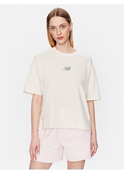 New Balance T-Shirt WT31511 Beżowy Oversize ze sklepu MODIVO w kategorii Bluzki damskie - zdjęcie 181104644
