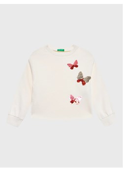 United Colors Of Benetton Bluza 3J68C10AN Écru Regular Fit ze sklepu MODIVO w kategorii Bluzy dziewczęce - zdjęcie 181104734