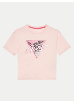 Guess T-Shirt J4GI26 K6YW1 Różowy Regular Fit ze sklepu MODIVO w kategorii Bluzki dziewczęce - zdjęcie 181104780