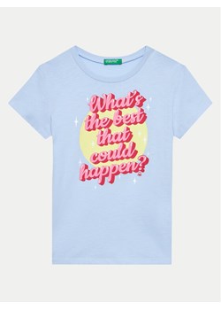 United Colors Of Benetton T-Shirt 3096C10J3 Niebieski Regular Fit ze sklepu MODIVO w kategorii Bluzki dziewczęce - zdjęcie 181105110