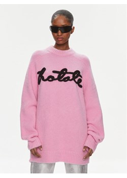 ROTATE Sweter Knit Oversize Logo Jumper 1120922215 Różowy Oversize ze sklepu MODIVO w kategorii Swetry damskie - zdjęcie 181105441