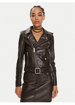 Pinko Kurtka skórzana Costa Rica 103897 A21L Brązowy Regular Fit ze sklepu MODIVO w kategorii Kurtki damskie - zdjęcie 181105622