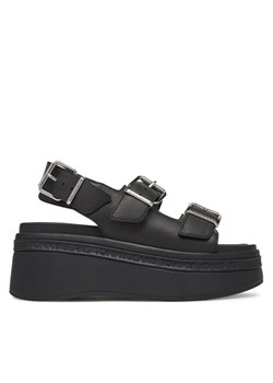 Tommy Jeans Sandały Tjw Wedge Sandal EN0EN02774 Czarny ze sklepu MODIVO w kategorii Sandały damskie - zdjęcie 181105754