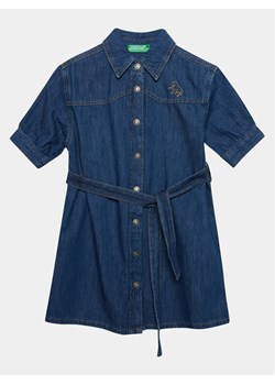 United Colors Of Benetton Sukienka jeansowa 4AD6CV025 Niebieski Regular Fit ze sklepu MODIVO w kategorii Sukienki dziewczęce - zdjęcie 181105873