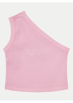 Guess Top J5GI27 KCSK4 Różowy Slim Fit ze sklepu MODIVO w kategorii Bluzki dziewczęce - zdjęcie 181106401