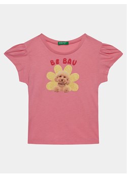 United Colors Of Benetton T-Shirt 3I1XG10DR Różowy Regular Fit ze sklepu MODIVO w kategorii Bluzki dziewczęce - zdjęcie 181106820