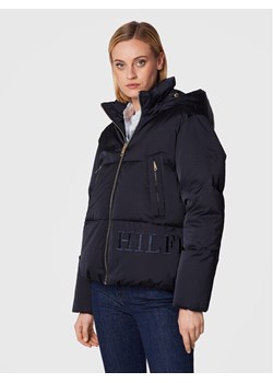 Tommy Hilfiger Kurtka puchowa Sateen WW0WW36062 Granatowy Regular Fit ze sklepu MODIVO w kategorii Kurtki damskie - zdjęcie 181106942