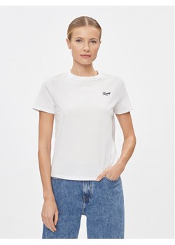 Tommy Jeans T-Shirt Script DW0DW17367 Biały Regular Fit ze sklepu MODIVO w kategorii Bluzki damskie - zdjęcie 181107511