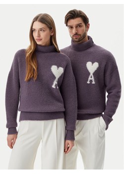 AMI PARIS Golf UKS425.KN0032 Fioletowy Relaxed Fit ze sklepu MODIVO w kategorii Swetry męskie - zdjęcie 181107573