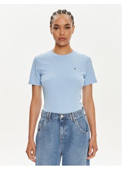 Tommy Hilfiger T-Shirt New Cody WW0WW40587 Błękitny Slim Fit ze sklepu MODIVO w kategorii Bluzki damskie - zdjęcie 181107674